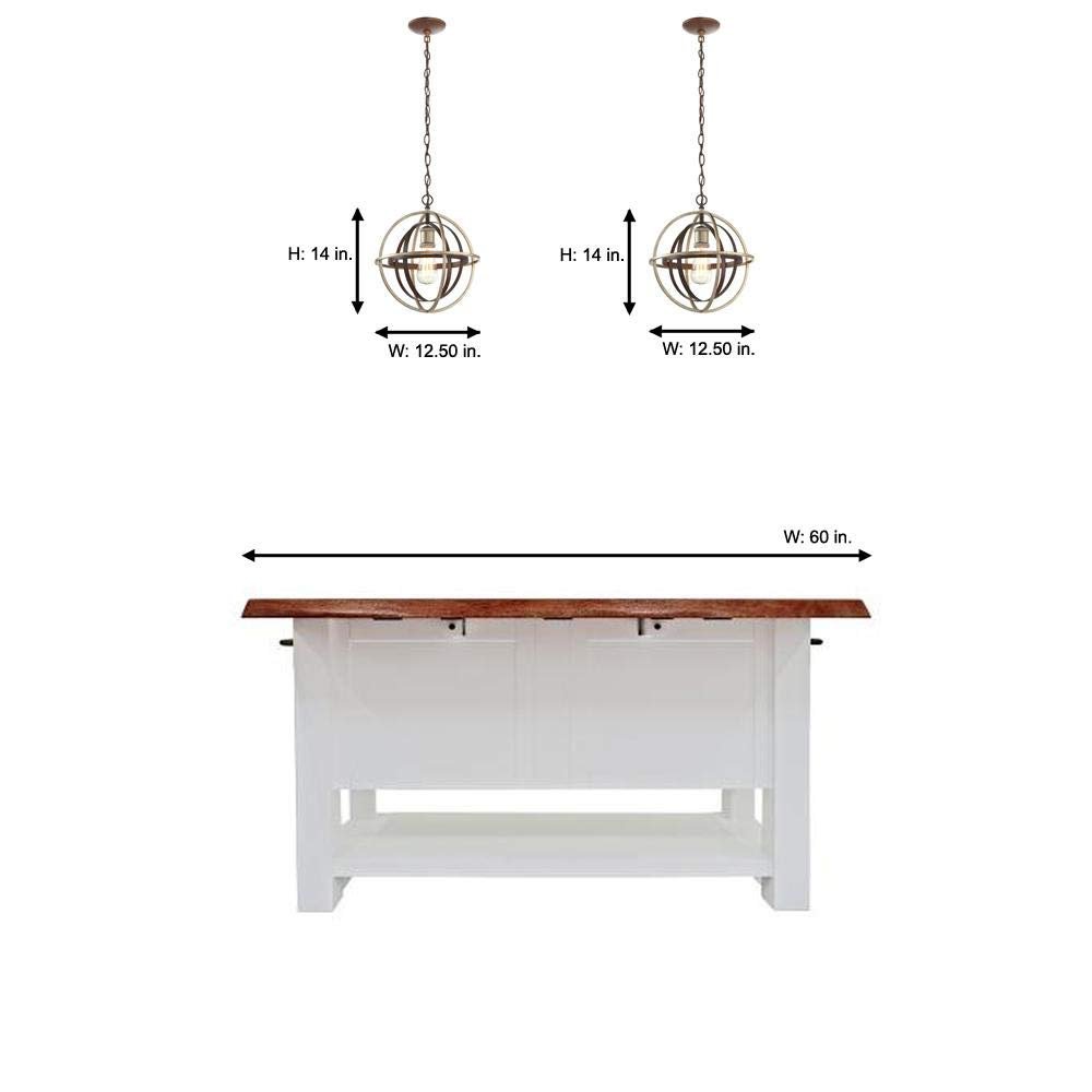 Home Decorators Collection 27030 1-Light Bronze & Champagne Pewter Mini Pendant