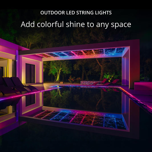 Twinkly Strings App-Controlled LED Christmas Lights with 100 RGB (16 Million Colors) 26.2 feet. Green Wire. Indoor/Outdoor Smart Lighting Decoration (4 Pack)