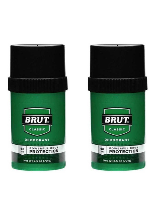 Brut Deodorant 2.25 Ounce Round Solid Classic (66ml) (2 Pack)