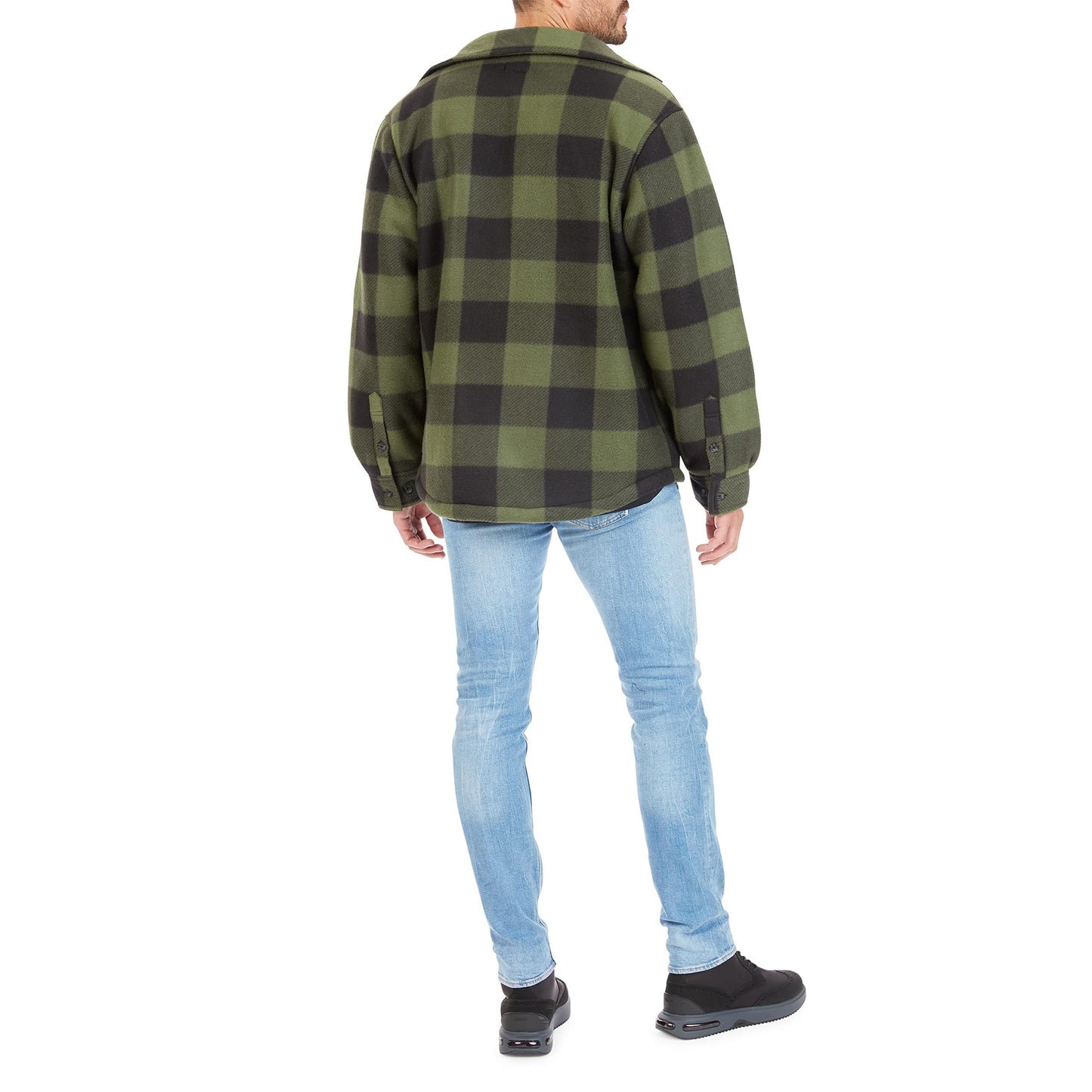 Smith's Workwear Men's Sherpa-Lined Plaid Fleece Shirt Jacket