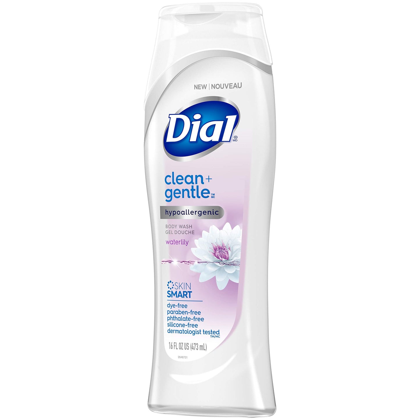 Dial Clean & Gentle Body Wash, Waterlily, 473 Milliliters (Pack of 1)