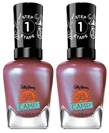 Sally Hansen Miracle Gel, Summer Camp Cozy Cabin, Long Lasting, Gel-Like Formula, No UV Lamp Needed, Purple Nail Polish - Pack of 2