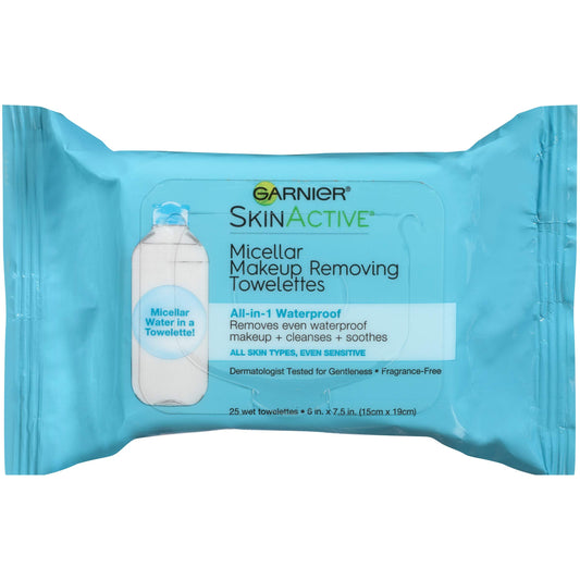 Makeup Remover Face Wipes for Waterproof Makeup by Garnier SkinActive Micellar