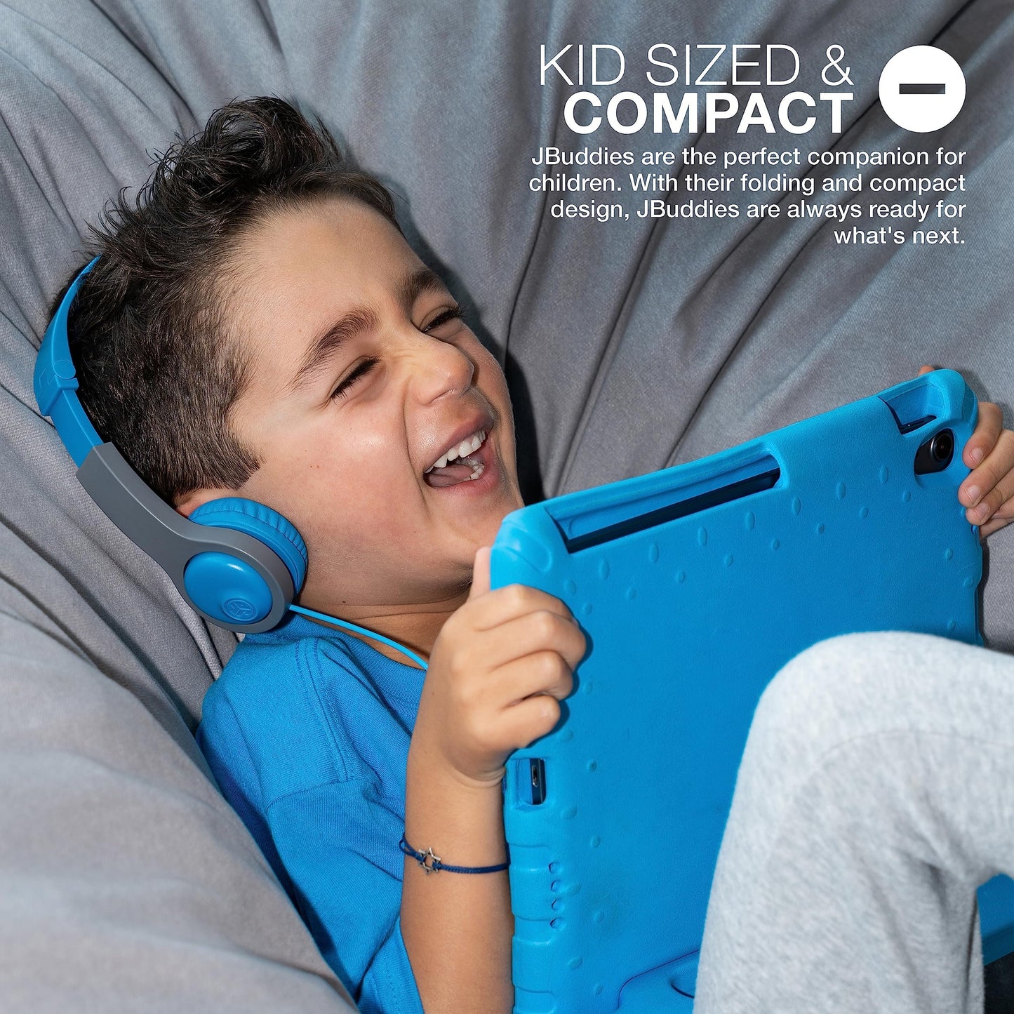 JLab JBuddies Folding Kids Wired Headphones Gen 2, Toddler Headphones with Noise Isolation & Volume Limiting for Children Ages 2+