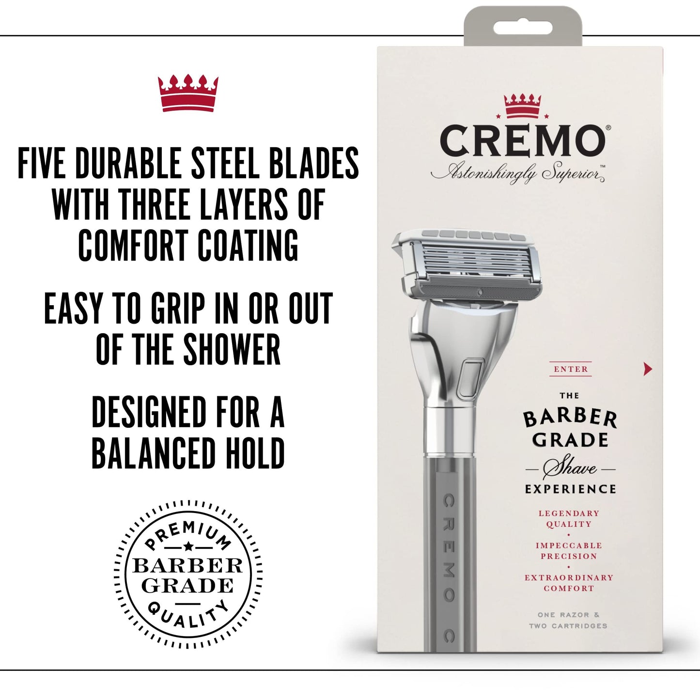 Cremo Astonishingly Superior Barber Grade Refillable System Razor