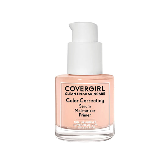 COVERGIRL Clean Fresh Skincare Color Correcting Serum Moisturizer Primer, Total Brightener, For Light Skin Tones, Case of 24