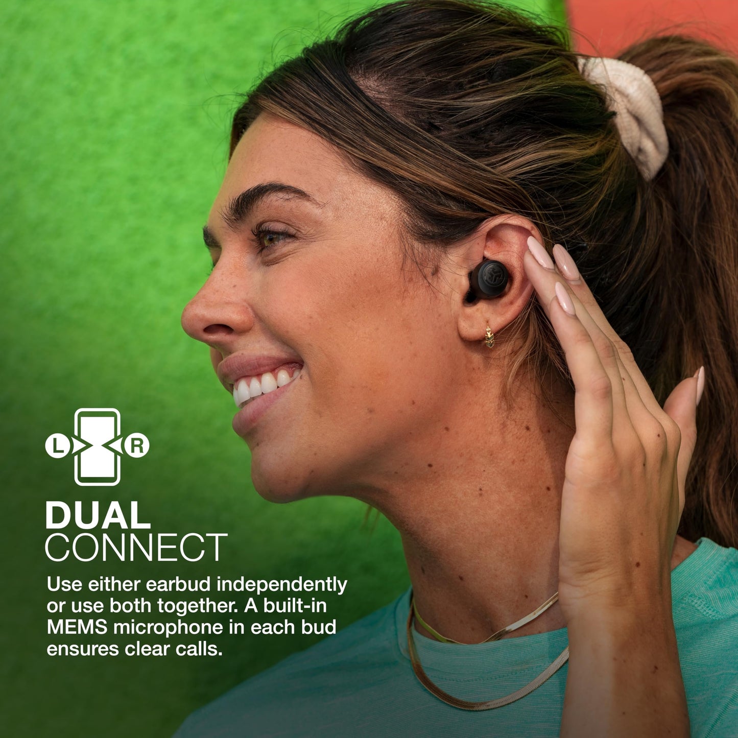 JLab Go Air Pop True Wireless Earbuds, in Ear Headphones, Bluetooth Earphones, Ear Buds with 32H Playtime, Bluetooth Earbuds with Microphone, USB Charging Case, Dual Connect, EQ3 Sound