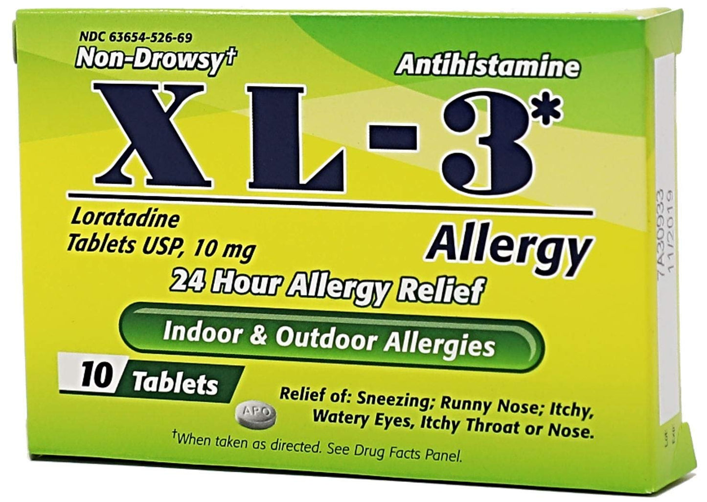 XL-3 Allergy Medicine | 24 Hour Relief from Seasonal Allergies, Non-Drowsy Allergy Medicine Relief from Sneezing, Runny Nose, or Itchy Eyes, Nose, and Throat; 10 Tablets