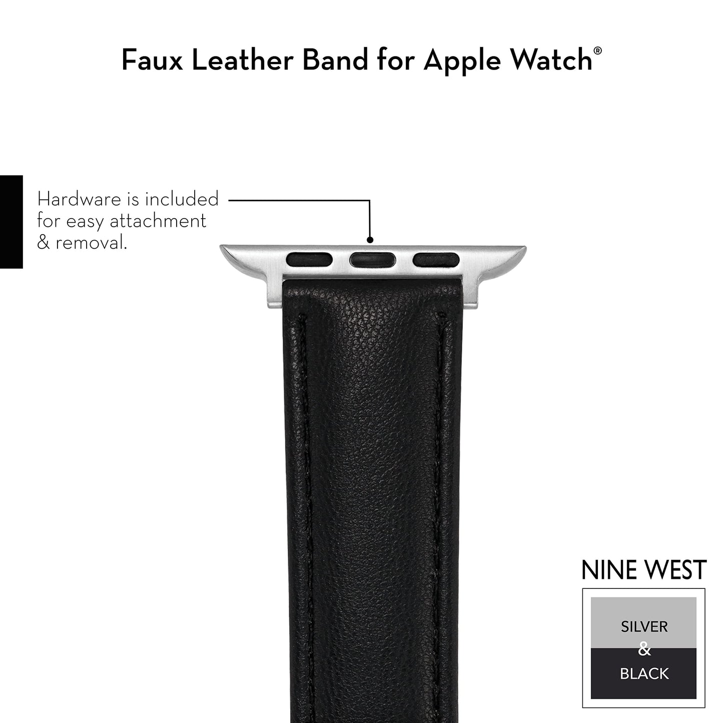 NINE WEST Fashion Strap Band for Apple Watch Secure, Adjustable