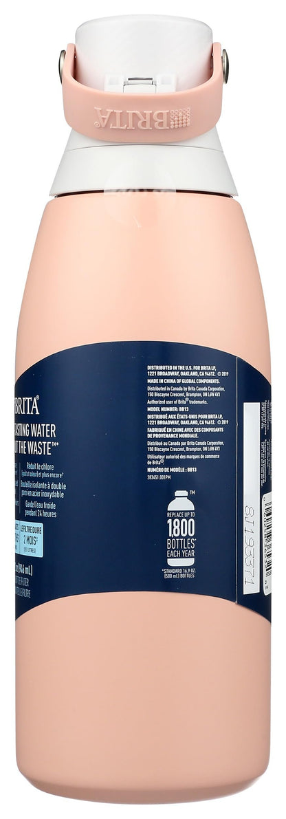 BRITA Brita Stainless Steel Water Bottle with Filter Rose 32oz, 1 EA
