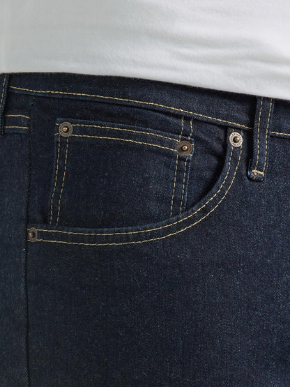 Wrangler Men's Free-to-Stretch Regular Fit Jean, Rinse Denim, 32W x 32L