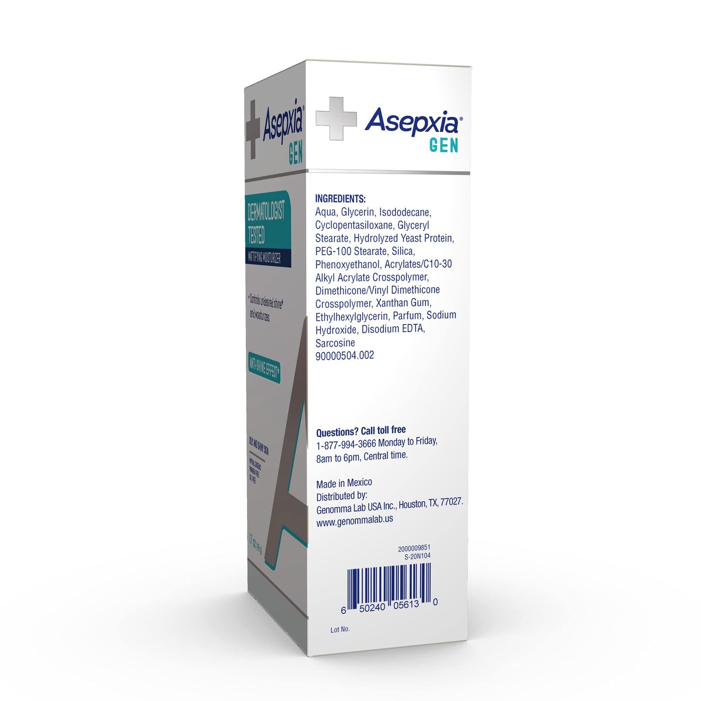 Asepxia GEN Moisturizing Mattifying Cream for Oily Skin, Neutralizes Unwanted Shine, 1.7 Ounce