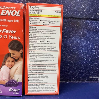 Tylenol Children's Oral Suspension, Grape 4 FL. OZ.