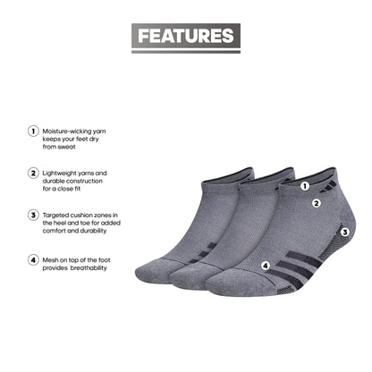adidas Men's Superlite Stripe 3 Low Cut Socks (3-Pair)