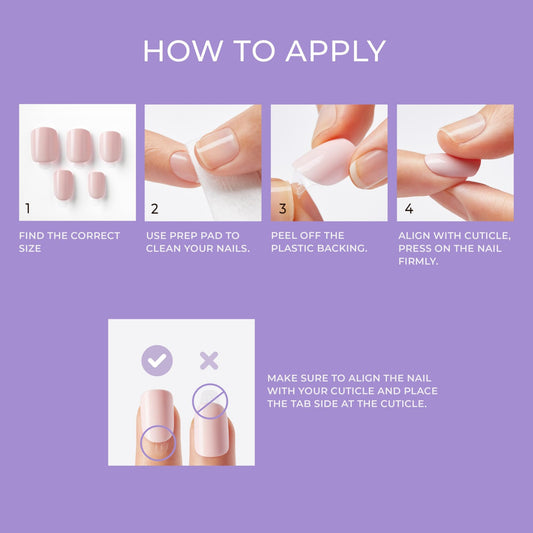 KISS imPRESS No Glue Mani Press On Nails, , 'Serendipity', Pink, Medium Size, Coffin Shape, Includes 30 Nails, Prep Pad, Instructions Sheet, 1 Manicure Stick, 1 Mini File