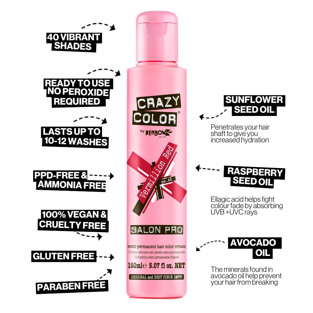 Crazy Color Peppermint Semi-Permanent Conditioning Hair Dye (150ml)