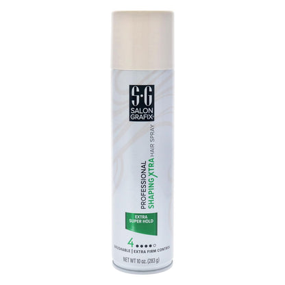 Salon Grafix Shaping Hair Spray Super Hold - Brushable and Freshly Scented Hairspray for Women and Men - Professional Quality Results - Extra - 10 oz