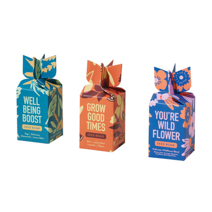 Modern Sprout Seed Bombs - Organic Wildflower & Herbs Seeds for Indoor/Outdoor Gardening - Party Favors and Eco-Friendly Gift for Plant Lovers - Includes 12 Hand-Rolled Seed Balls - Made in The USA