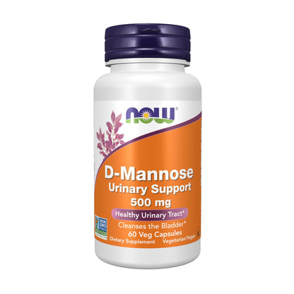 NOW Foods Supplements, D-Mannose 500 mg, Non-GMO Project Verified, Healthy Urinary Tract*, 60 Veg Capsules