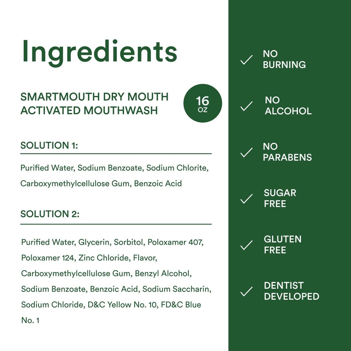 SmartMouth Activated Dry Mouth Mouthwash, Dry Mouth and Bad Breath Relief, Mint, 16 fl oz, 1 Pack