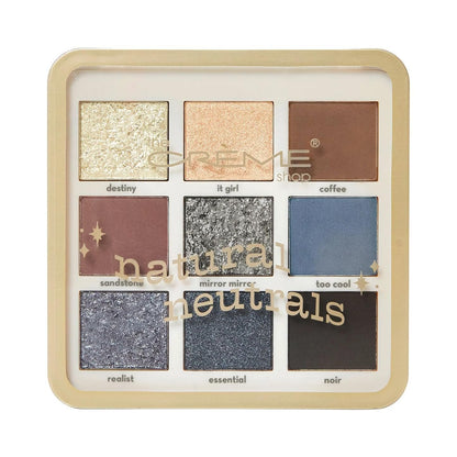 The Crème Shop Natural Neutrals 9 Color Palette, Neutral Eyeshadow Palette with Highly Pigmented Shimmer & Matte Shades