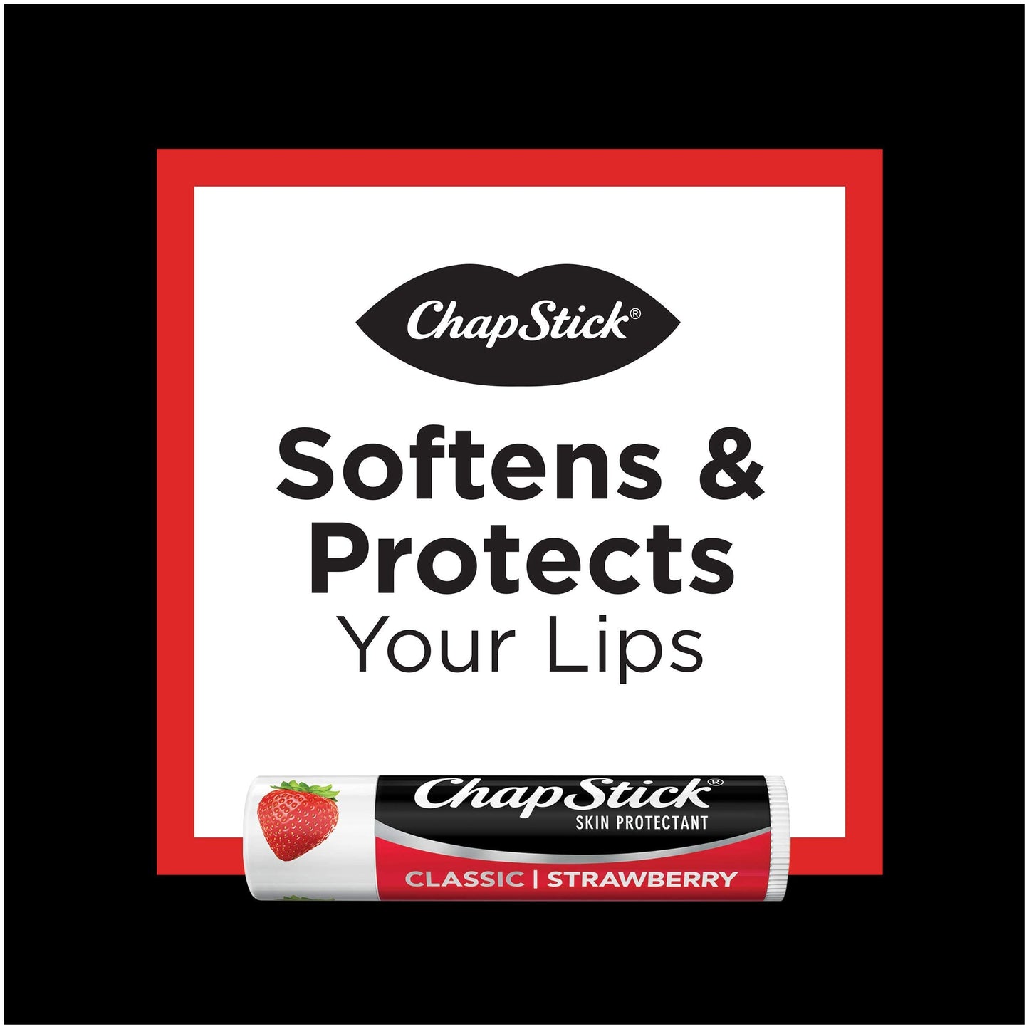 ChapStick Classic, Strawberry Flavor, 0.15 oz (Pack of 4)