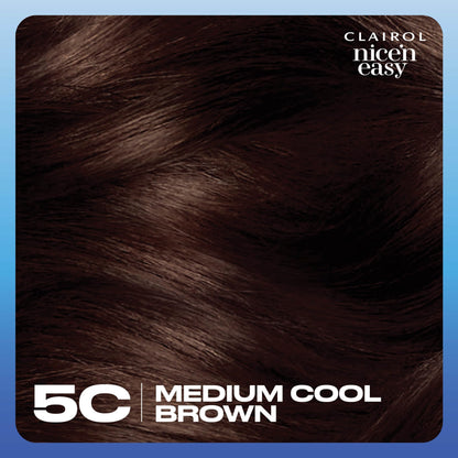 Clairol Nice'n Easy Permanent Hair Dye, Natural-Looking Brown Hair Color with 100% Gray Coverage