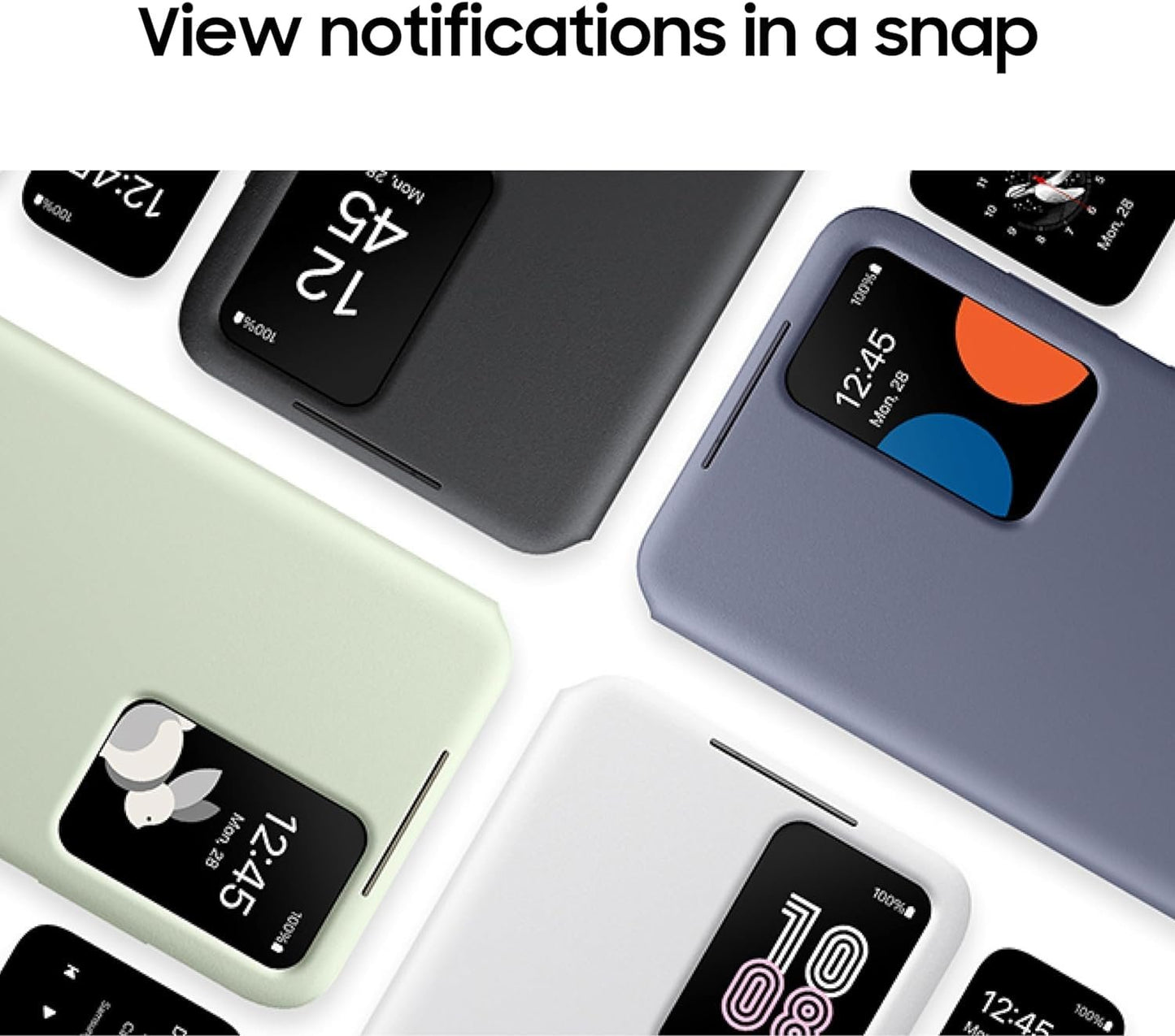 Samsung Galaxy S24 S-View Wallet Phone Case, Protective Cover with Smart Small Screen View, Finger Tap Control, Slim Design, Card Holder Pocket, US Version, EF-ZS921CBEGUS, Black