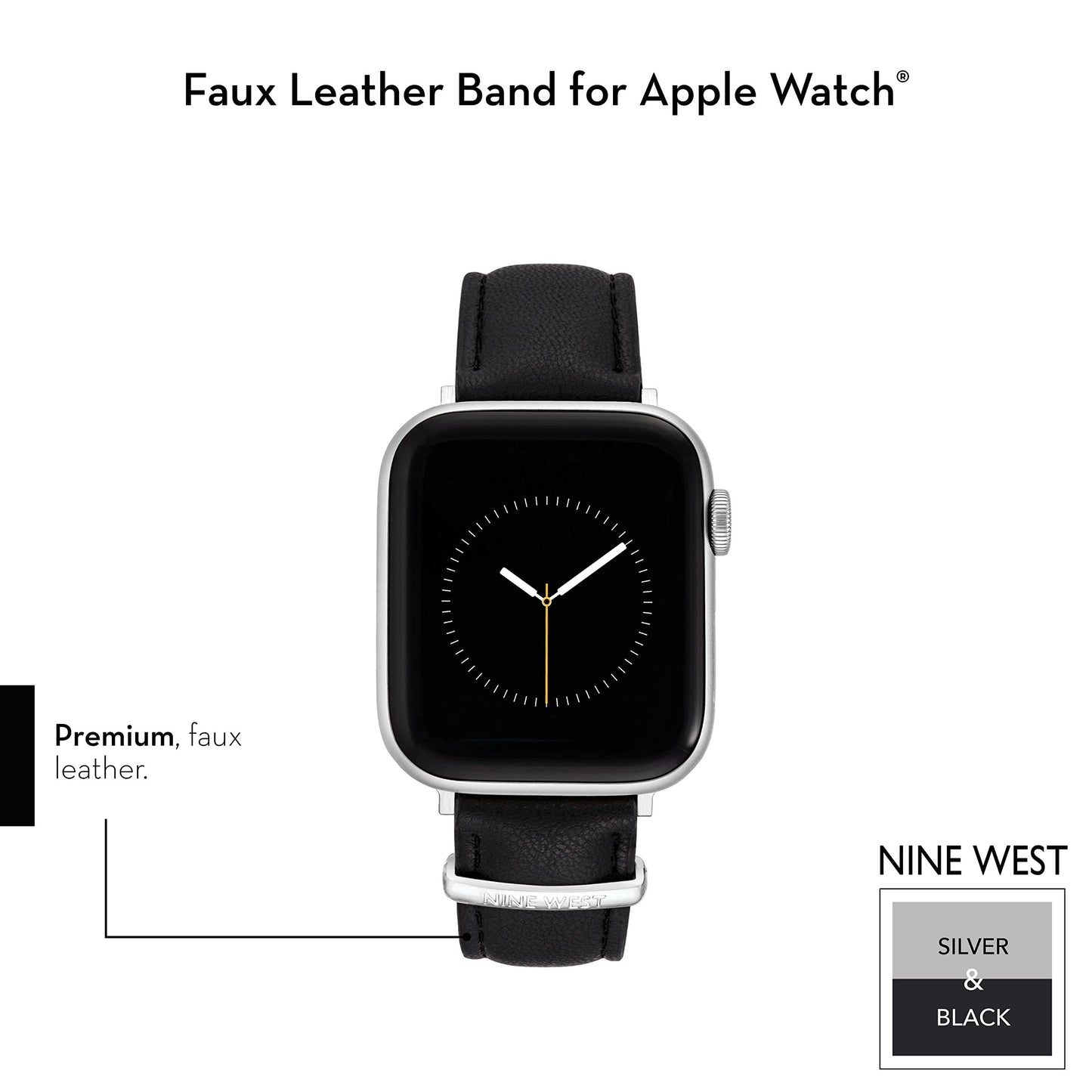 NINE WEST Fashion Strap Band for Apple Watch Secure, Adjustable
