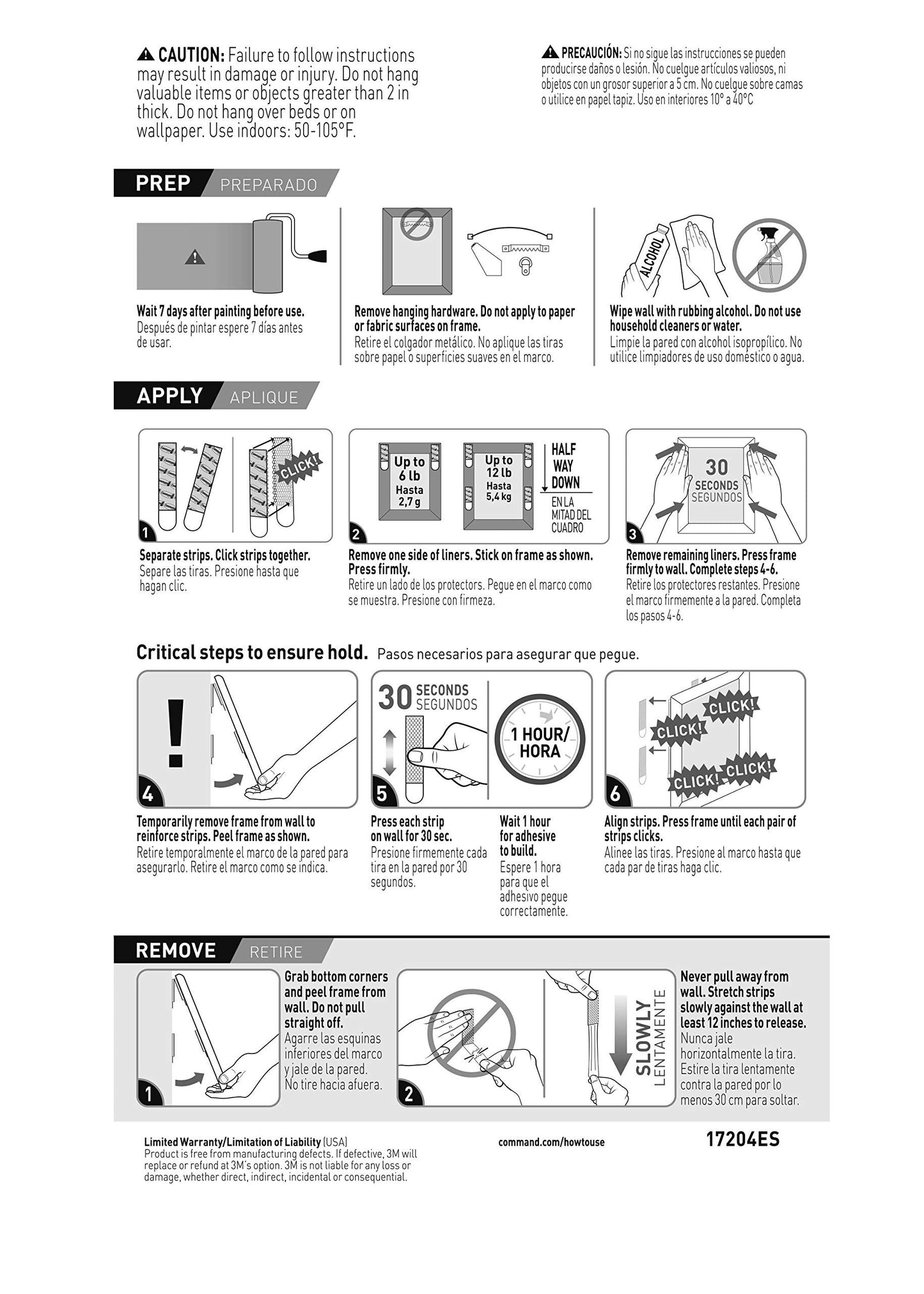 Command Foam 12 lb Picture Hanging Strips, Medium, 6-packages (24 pairs total) (17201-4PK-ES)