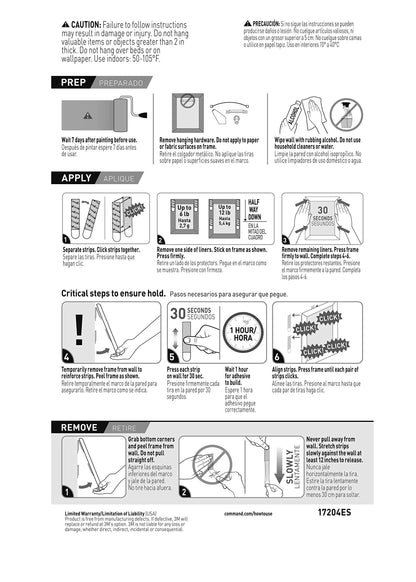 Command Foam 12 lb Picture Hanging Strips, Medium, 6-packages (24 pairs total) (17201-4PK-ES)