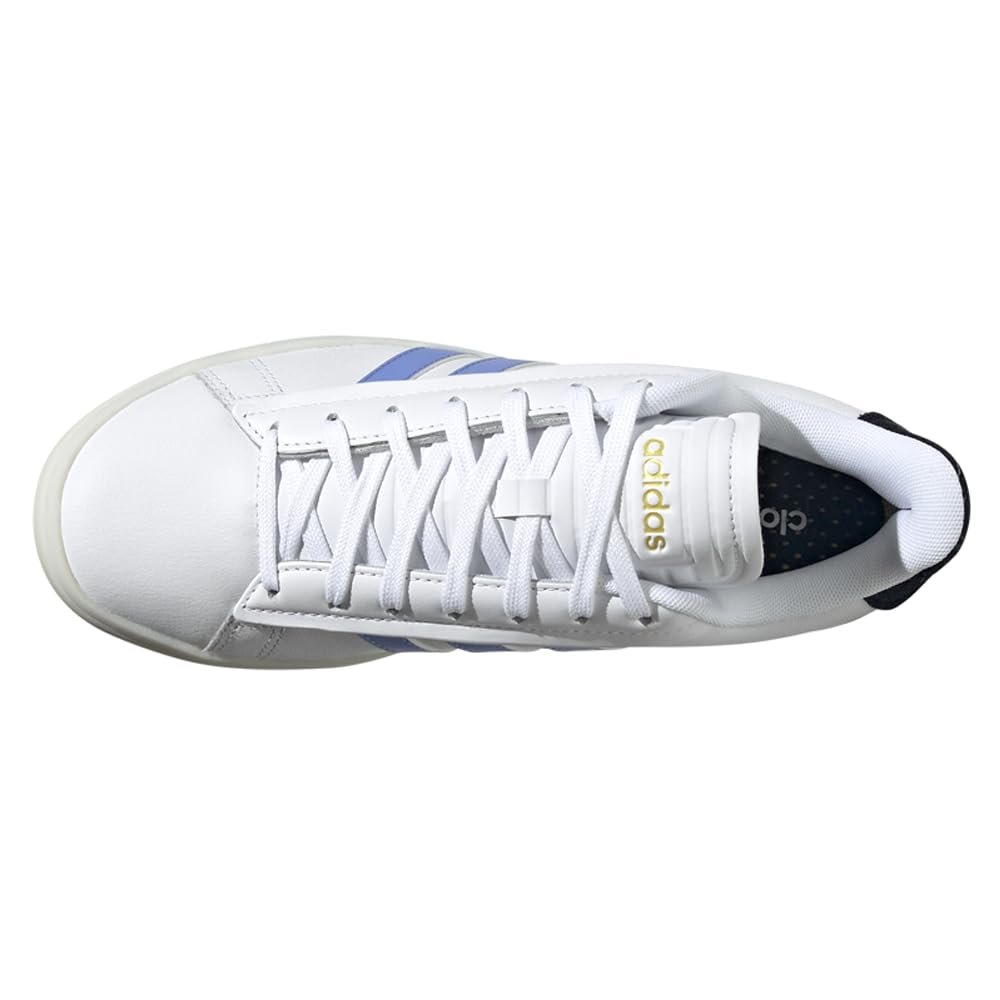 adidas Women's Grand Court Alpha Sneaker, White/Blue Fusion/Black, 9.5