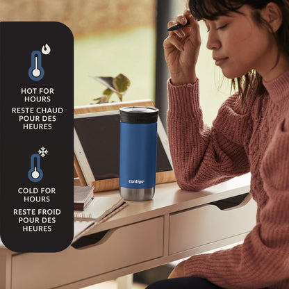 Contigo Huron 2.0 Stainless Steel Travel Mug with Leak-Proof SnapSeal Lid, Vacuum-Insulated Tumbler for Coffee and Tea