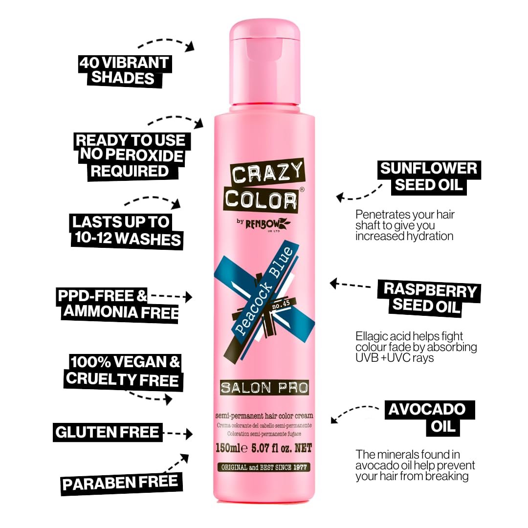 Crazy Color Peppermint Semi-Permanent Conditioning Hair Dye (150ml)