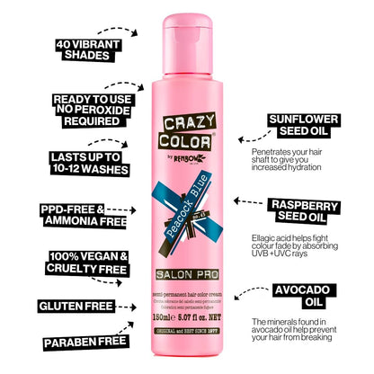 Crazy Color Peppermint Semi-Permanent Conditioning Hair Dye (150ml)