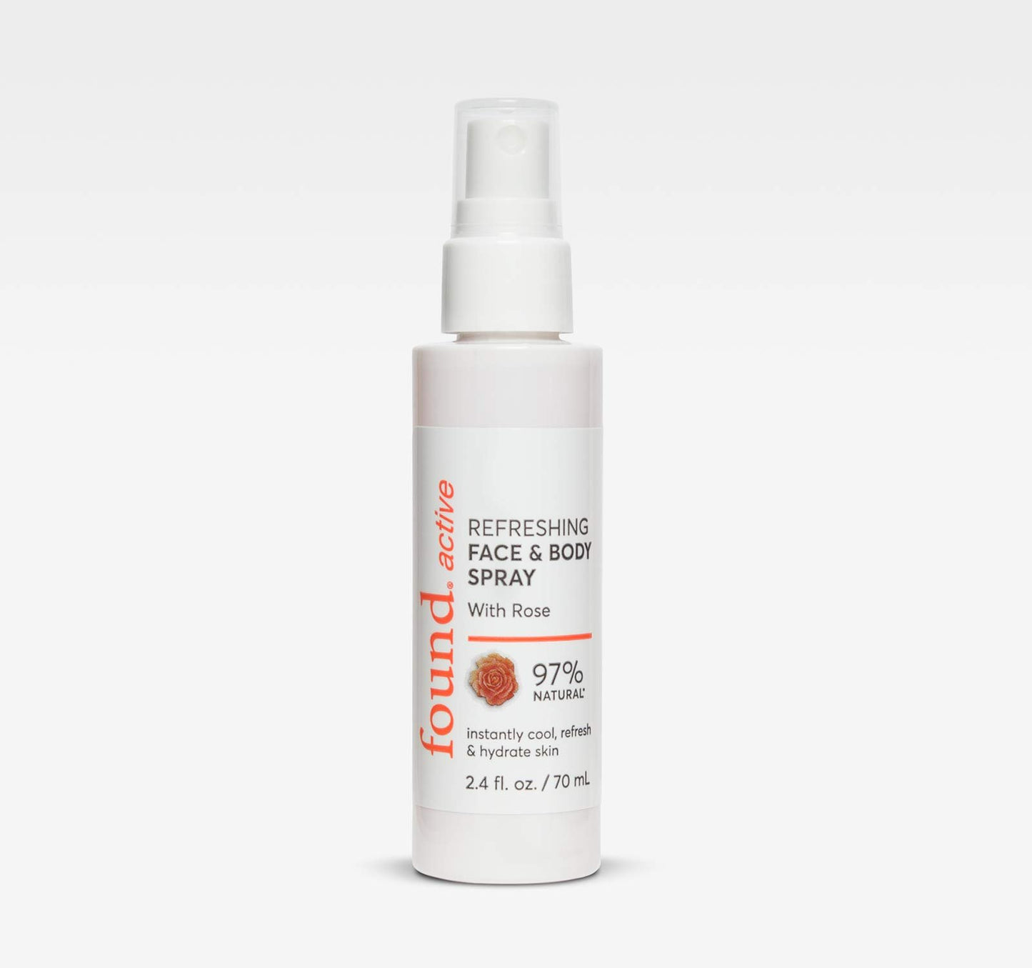 Found Active Refreshing Multitasking Face & Body Spray with Rose Instantly Cools, Refreshes, & Hydrates Skin, 2.4 Fl Oz