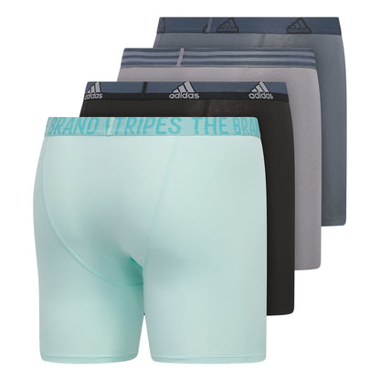 adidas Men's Stretch Cotton Boxer Brief Underwear (4-Pack)
