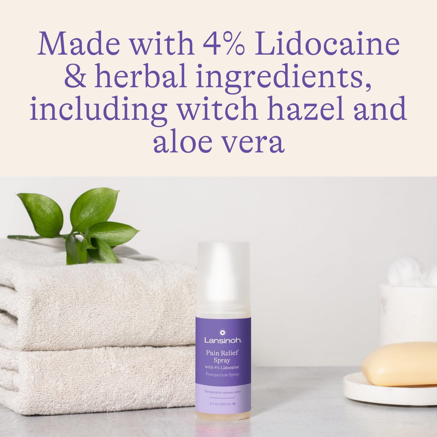 Lansinoh 4% Lidocaine Perineal Spray, Pain Relief for Postpartum Care, 3.5 Ounces