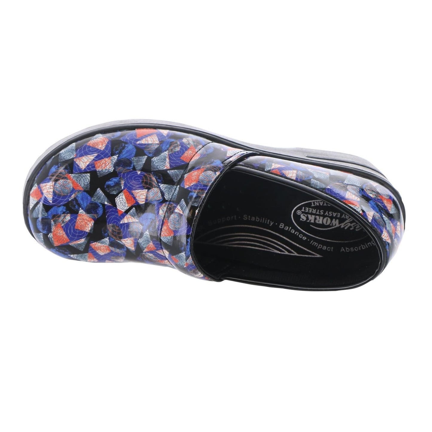 Easy Works Lyndee Womens Slip On 55 BM US BlueGeometricPatent