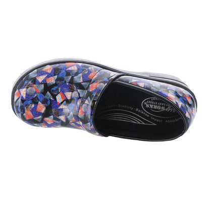 Easy Works Lyndee Womens Slip On 55 BM US BlueGeometricPatent