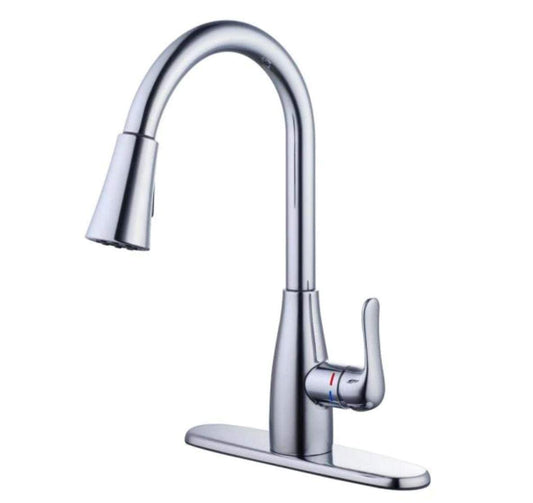 Glacier Bay McKenna Kitchen Faucet with Single Handle Pull-Down Sprayer (Chrome)