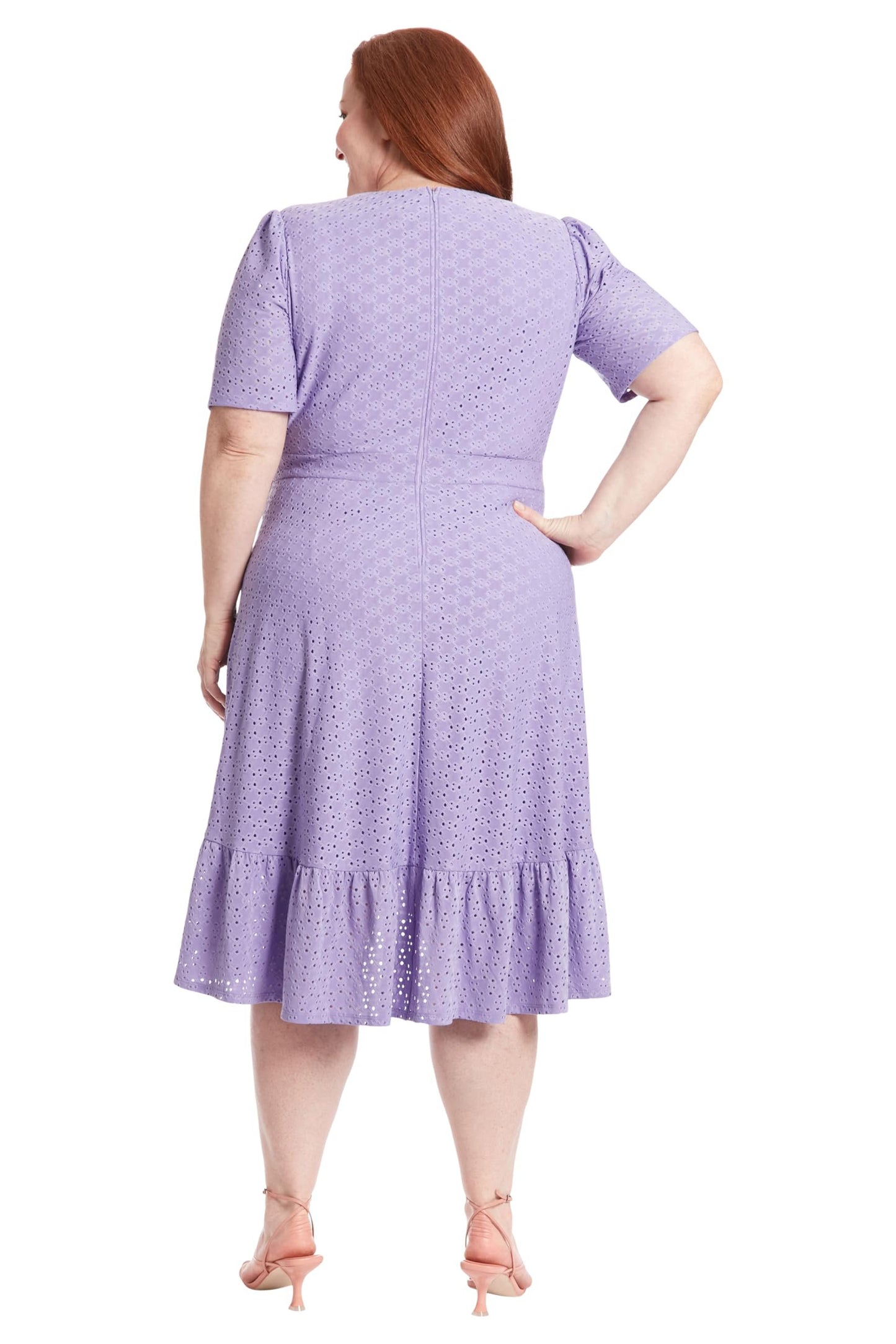 London Times Women's Short Sleeve Ruffle Wrap Dress