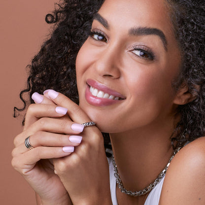 KISS Bare But Better, Press-On Nails, Nail glue included, Spicy', Light Pink, Short Size, Squoval Shape, Includes 30 Nails, 2G Glue, 1 Manicure Stick, 1 Mini File