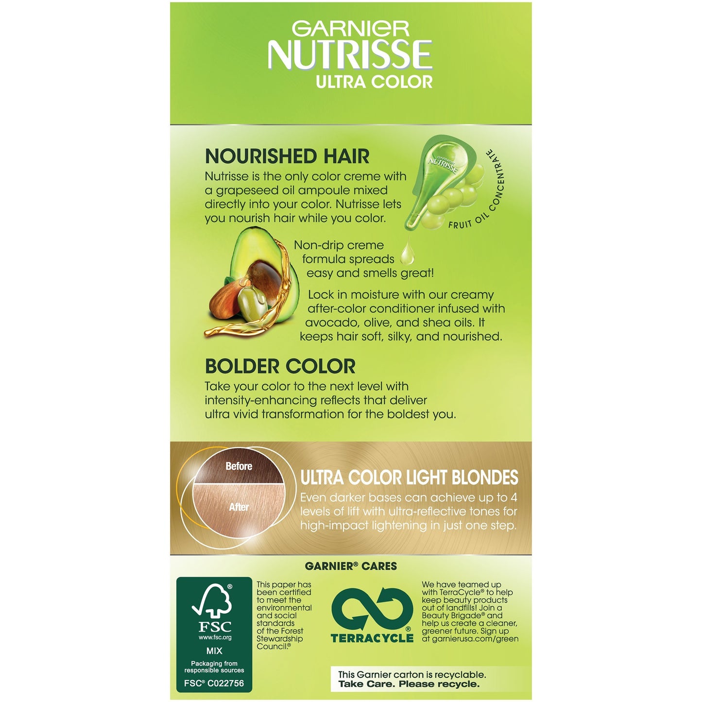 Garnier Nutrisse Ultra Color Nourishing Hair Color Creme, LB2 Ultra Light Natural Blonde (Packaging May Vary)