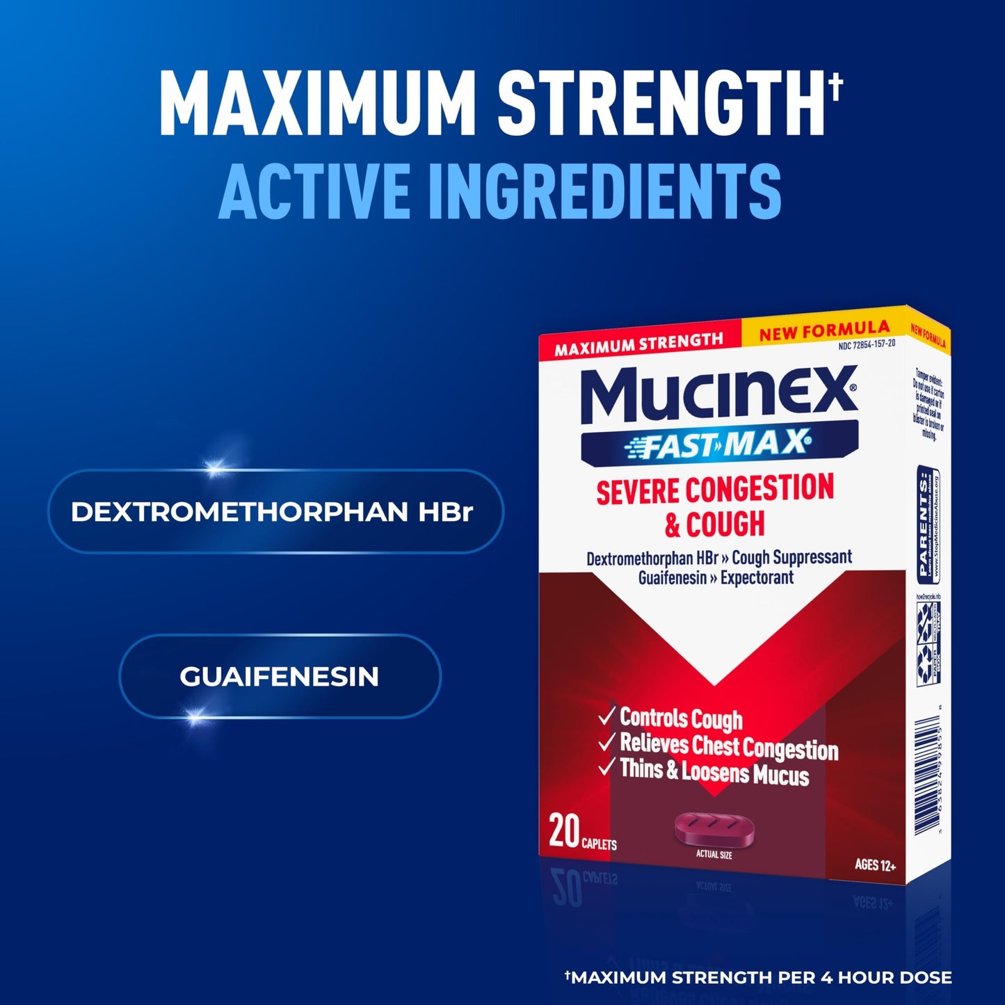 Mucinex Fast-Max Severe Congestion & Cough Medicine for Adults