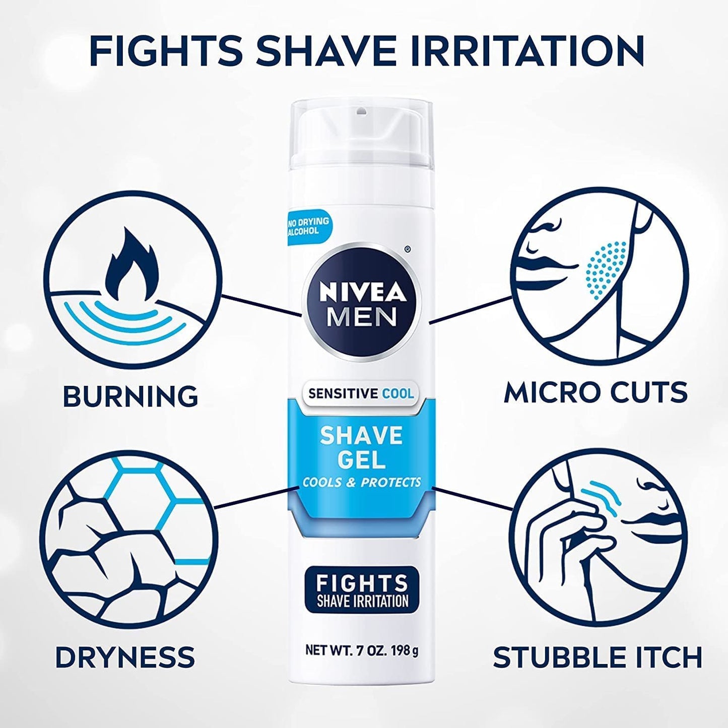 NIVEA Men FOR Sensitive Cooling Shaving Gel 7 oz