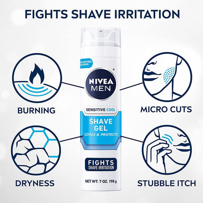 NIVEA Men FOR Sensitive Cooling Shaving Gel 7 oz
