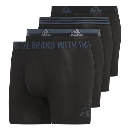 adidas Men's Stretch Cotton Boxer Brief Underwear (4-Pack)
