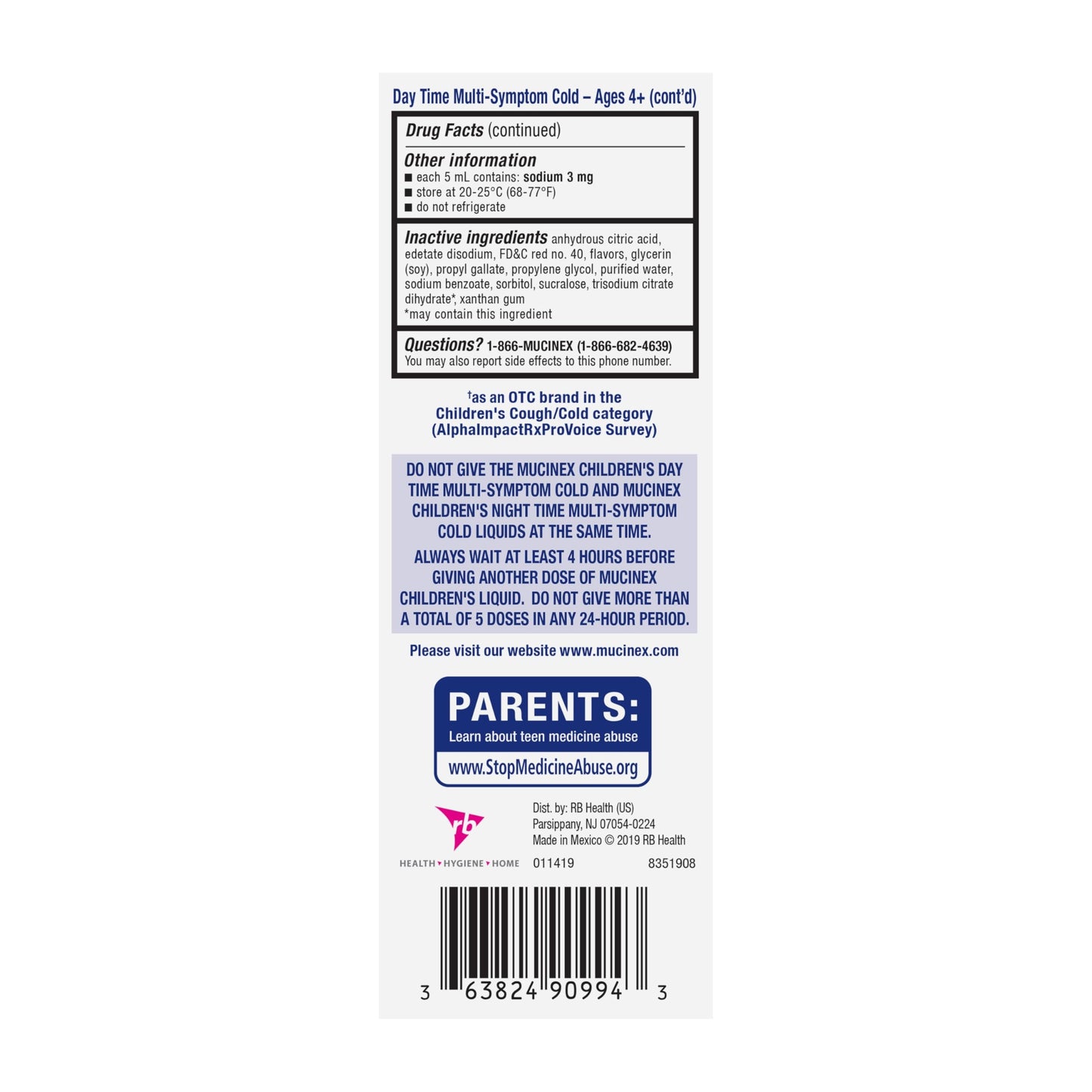 Mucinex Cold and Fever, Children's Multi-Symptom