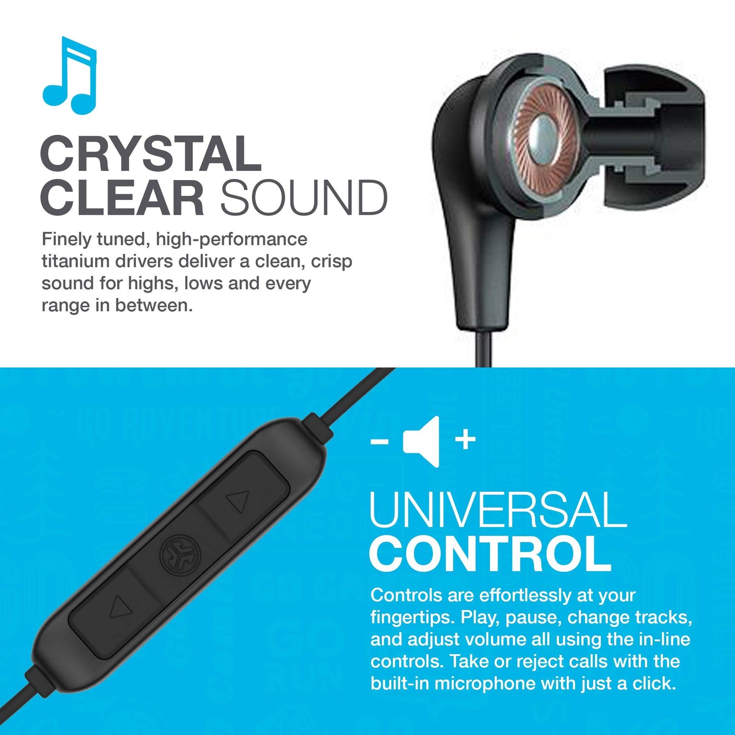 JLab JBuds Pro Bluetooth Wireless Signature Earbuds, White, Titanium 10mm Drivers, 10-Hour Battery Life, Music Controls, Noise Isolation, Bluetooth 4.1 Extra Gel Tips and Cush Fins